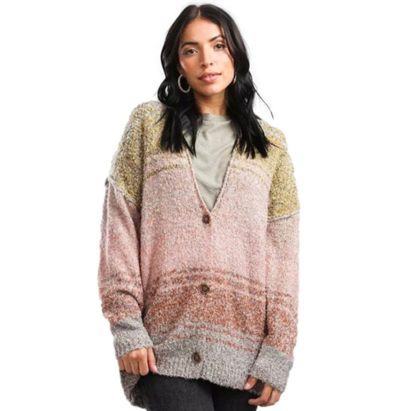 Coco & Jaimeson Color Block Cardigan Sweater - Picture 1 of 16